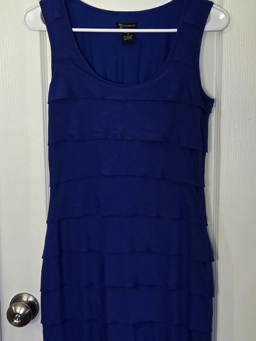 New Directions Royal Blue Layered Scoop Tank Dress Sz 4